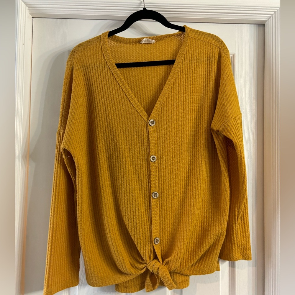 Bibi long sleeve waffle shirt